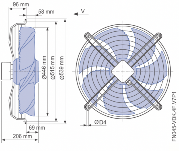 Ventilator axial de aspiratie Ziehl FN045-VDK.4F.V7P1